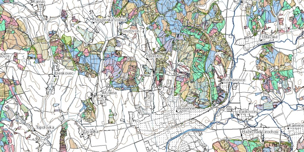 Provizórna mapa a porovnávací výkaz nového a starého označenia na LC Lesy na LHC Humenné pre obhospodarovateľov lesa.