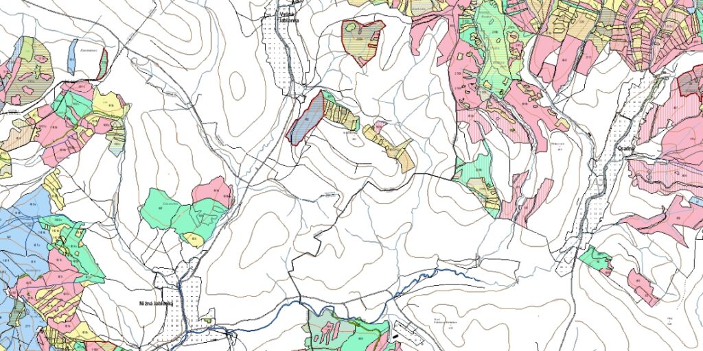 Provizórna mapa a porovnávací výkaz nového a starého označenia na LC Lesy na LHC Nižná Jablonka pre obhospodarovateľov lesa.